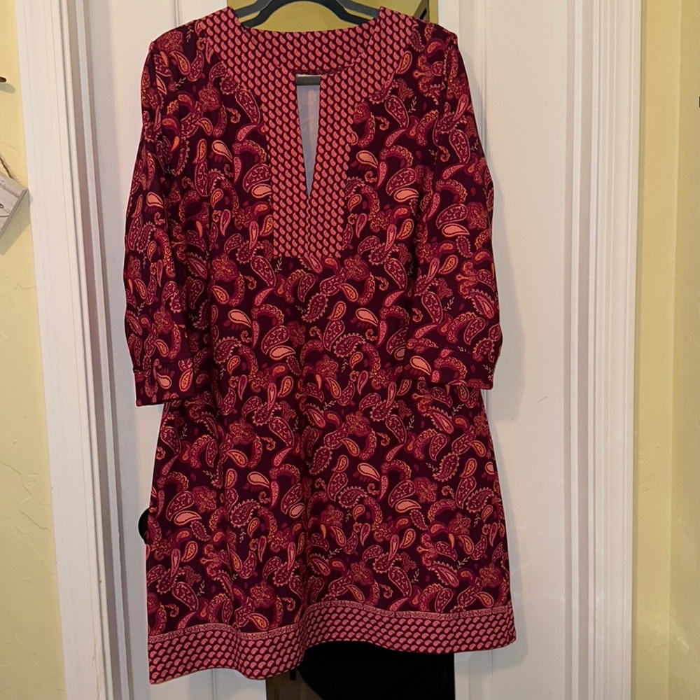 Cabana Life 50 UPF Tunic Style Bathing Suit Coverup Size XL Pink/Plum